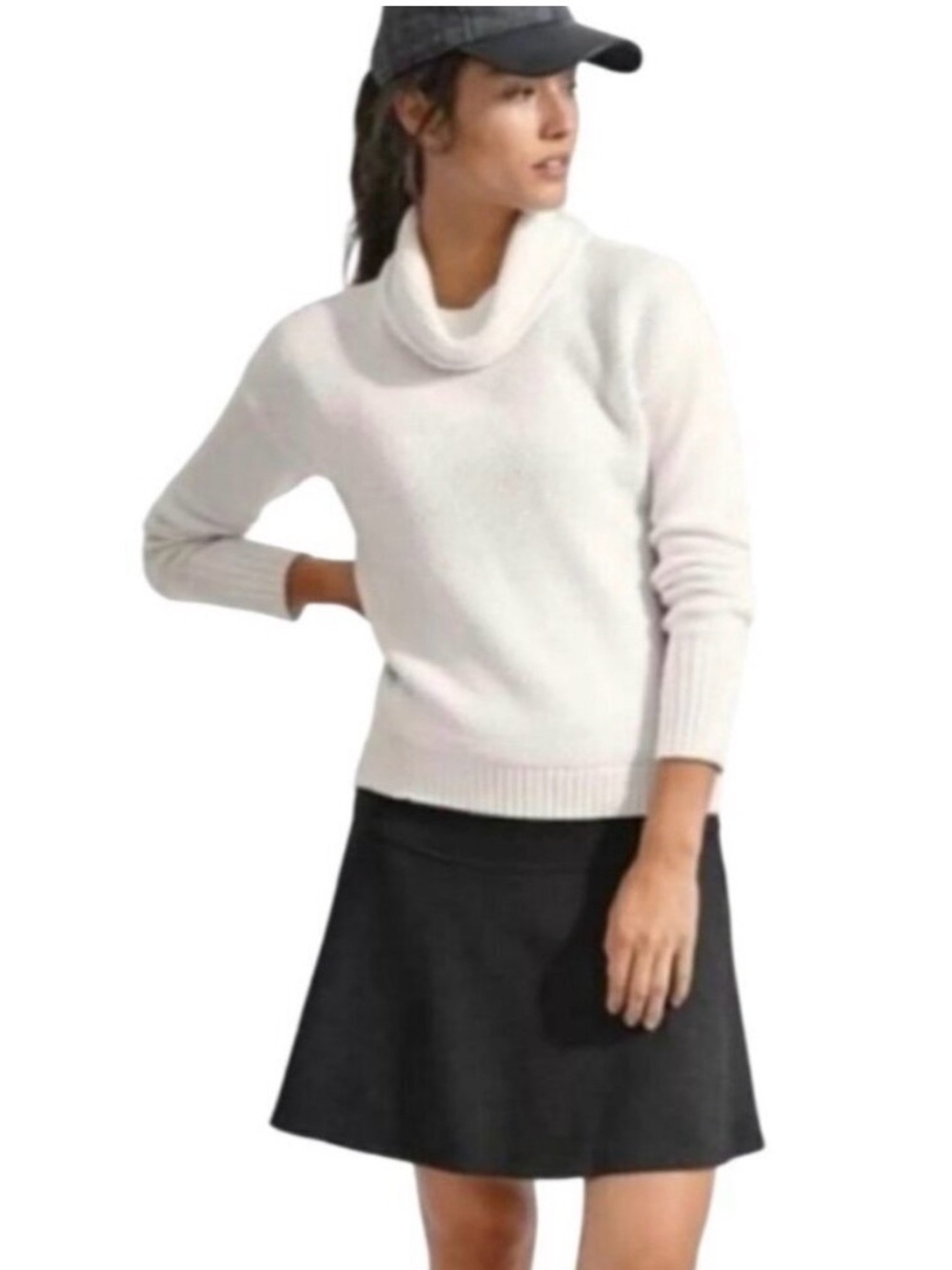 NWT Athleta Ponte Twill Flare Skirt Charcoal Black Size 6